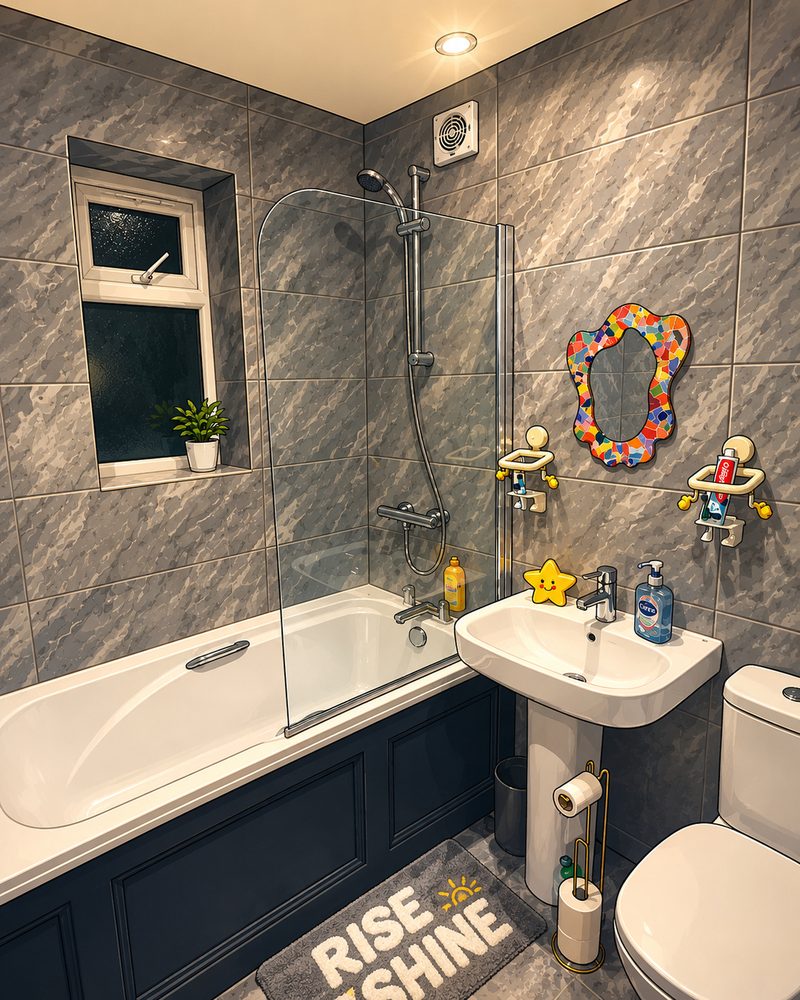 A bright, clean bathroom